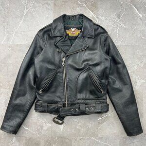 90s Vintage Harley Davidson Jacket Mens Small Leather Embroidered Spell Out